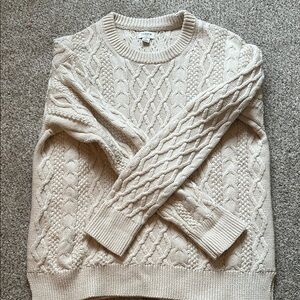 J. Crew Women's Cream Cable Knit Sweater